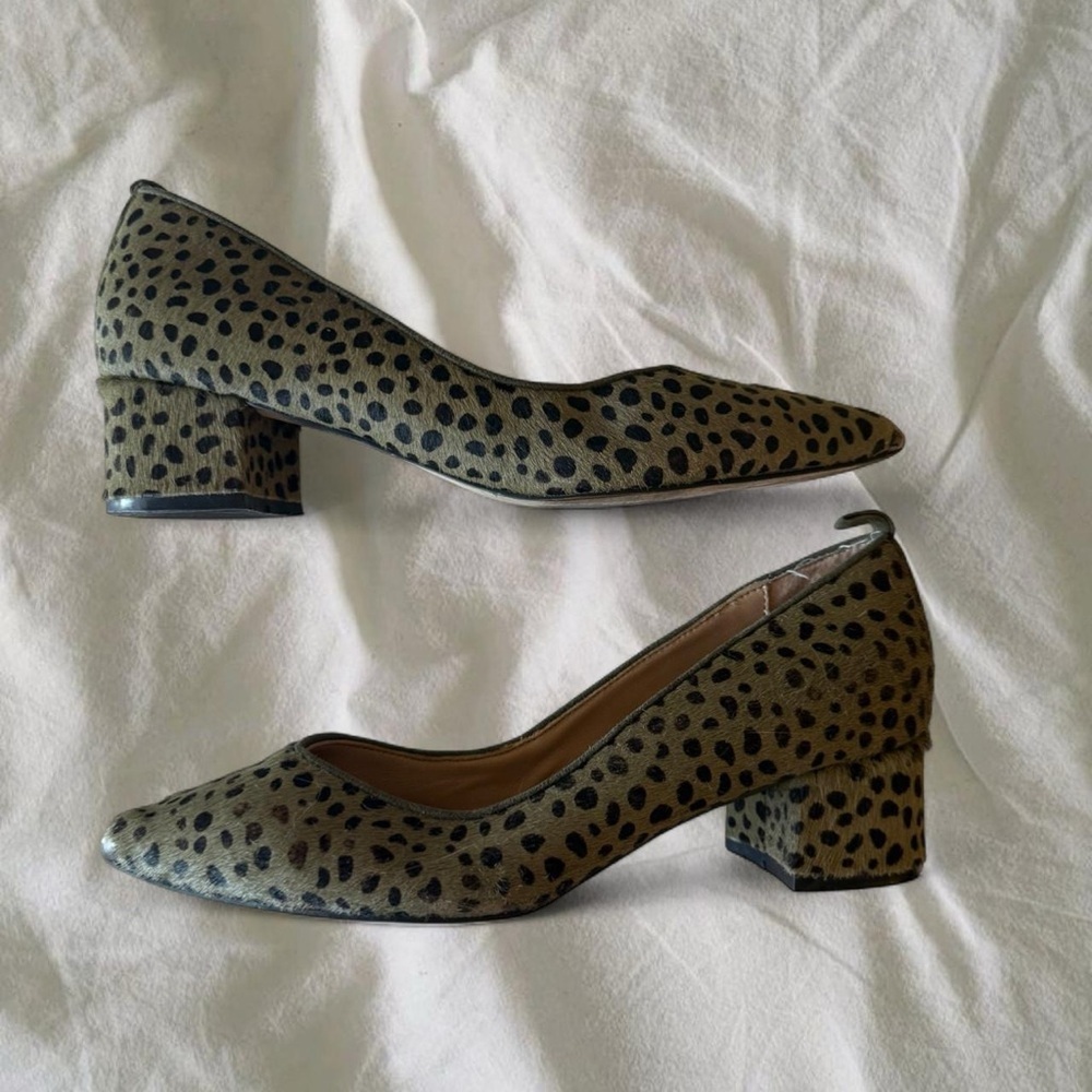 Leopard Print Block Heel Pumps